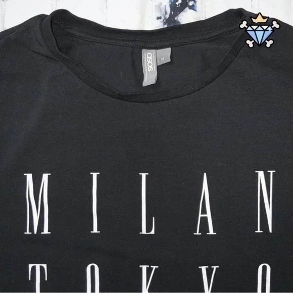 ASOS MEN CITY TEXT PRINT LONGLINE MUSCLE FIT TEE SIZE MEDIUM STREETWEAR SLIM FIT - Picture 4 of 5